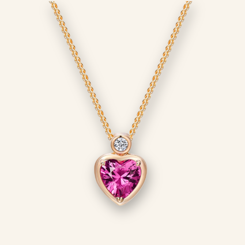 Red Corundum Heart Necklace - Exquisite Elegance for Every Occasion