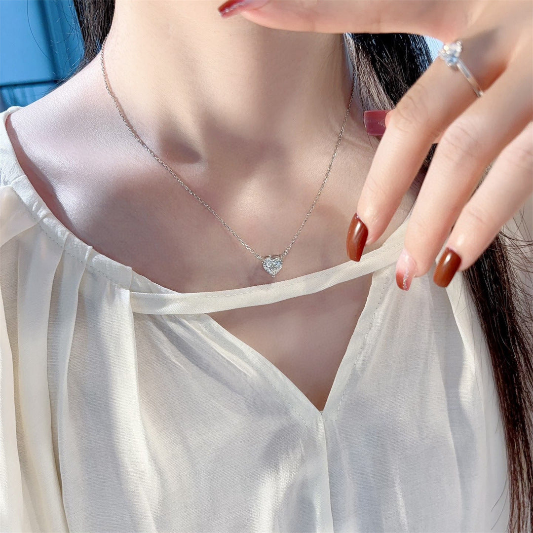 Heart-Shaped Diamond Pendant Necklace - Elegance Redefined