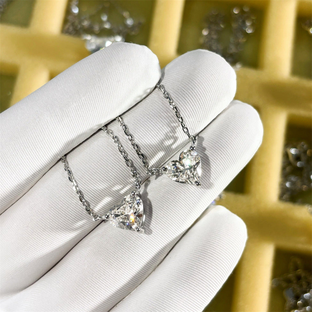 Heart-Shaped Diamond Pendant Necklace - Elegance Redefined