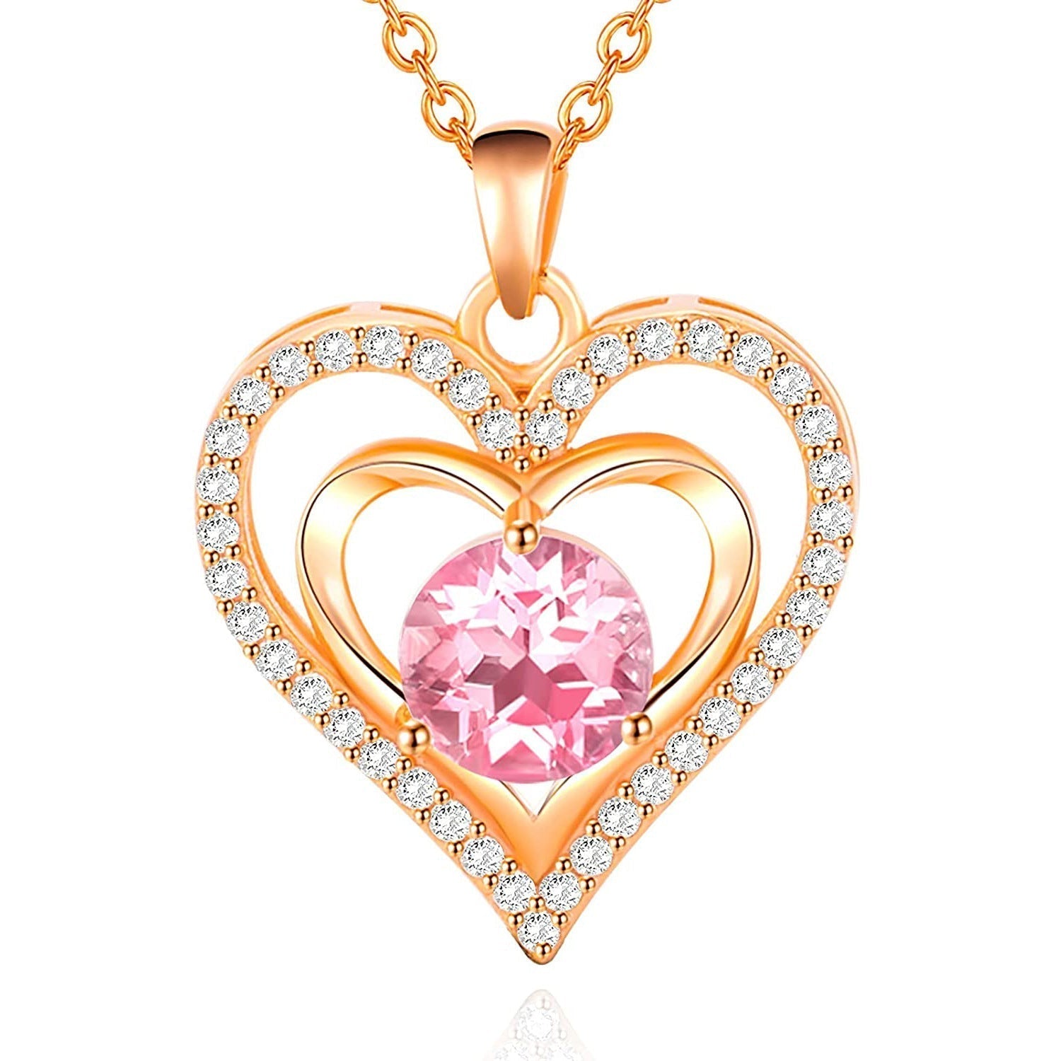 Timeless Heart-Shaped Diamond Accent Necklace – Elegant Gift