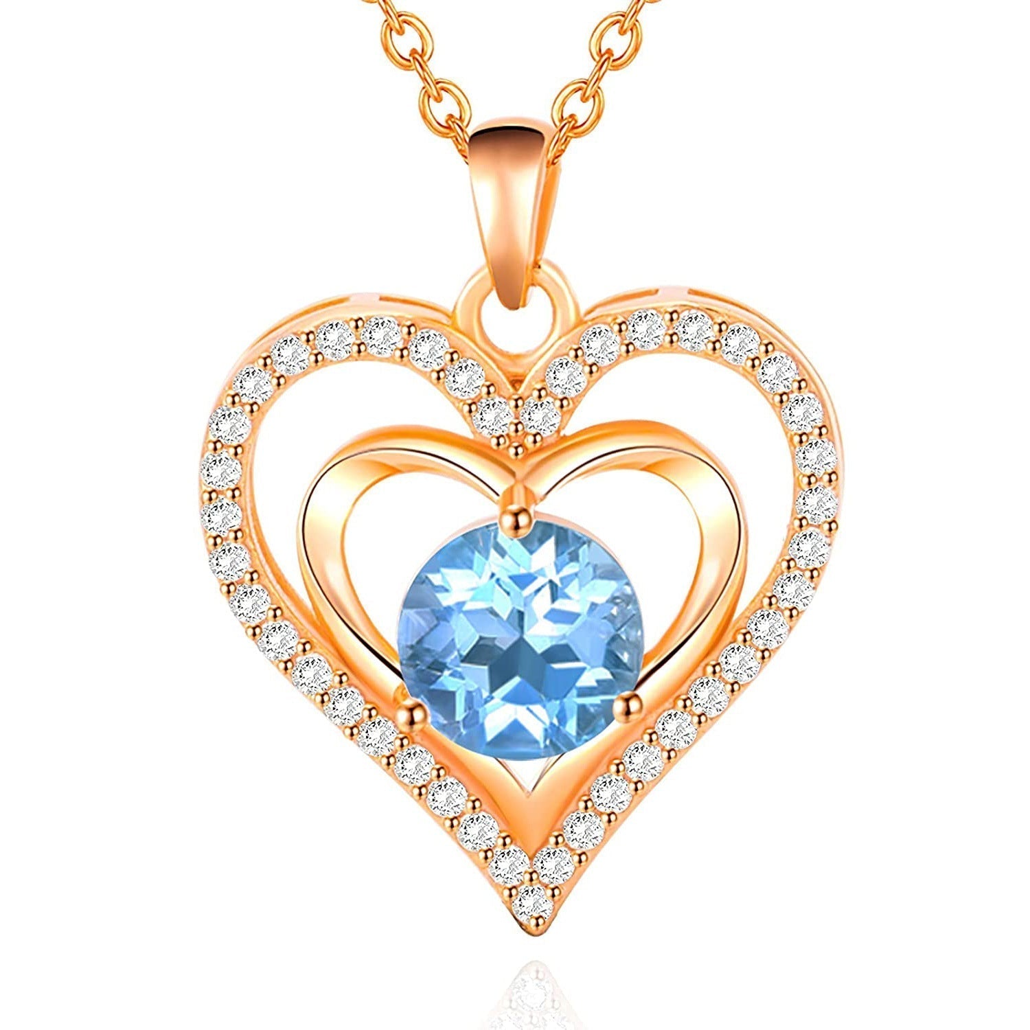 Timeless Heart-Shaped Diamond Accent Necklace – Elegant Gift