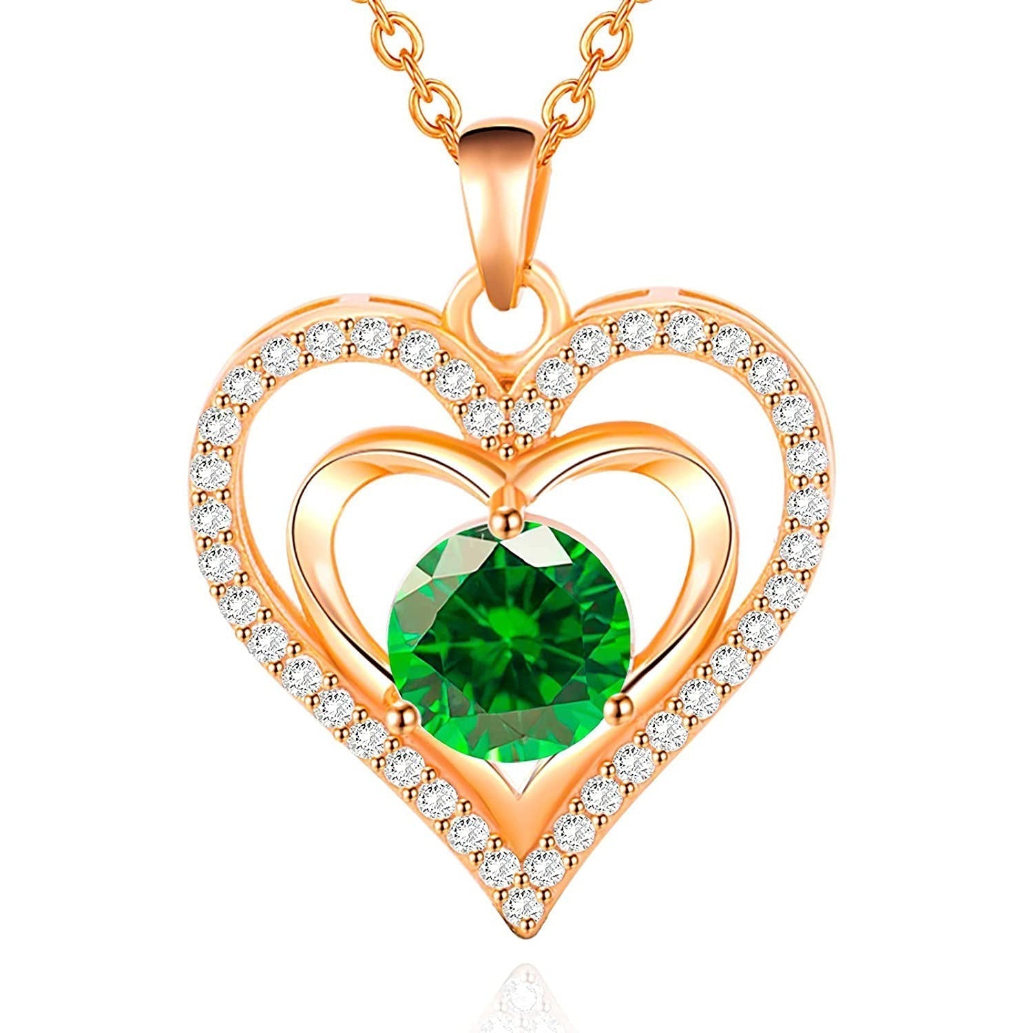 Timeless Heart-Shaped Diamond Accent Necklace – Elegant Gift