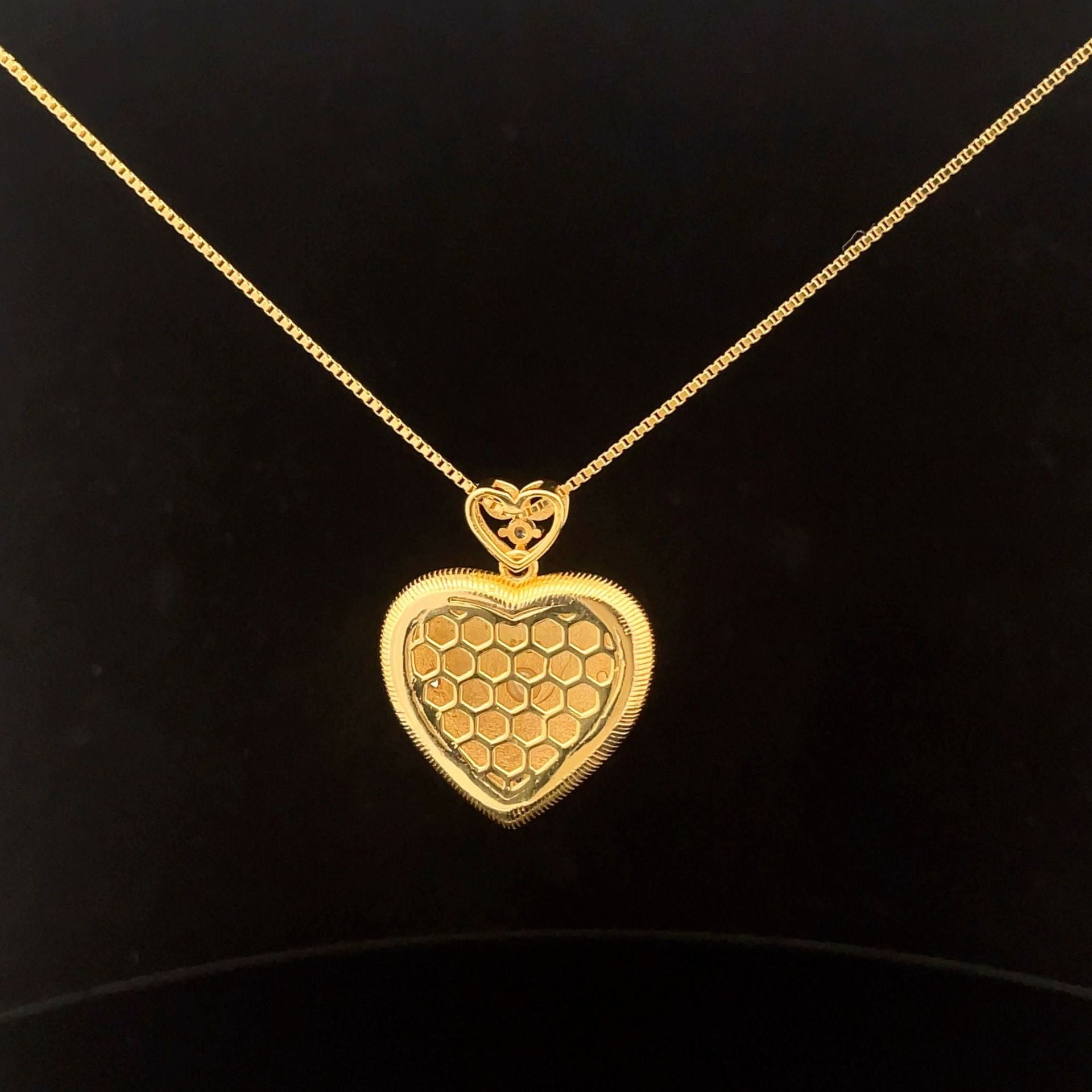 Elegant 925 Sterling Silver Necklace with Gold Heart Charm