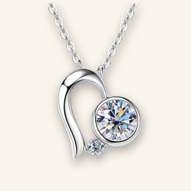 Elegant Moissanite Heart Pendant Necklace – Celebrate Your Love