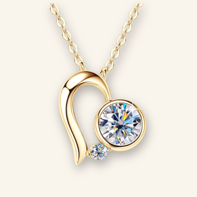 Elegant Moissanite Heart Pendant Necklace – Celebrate Your Love