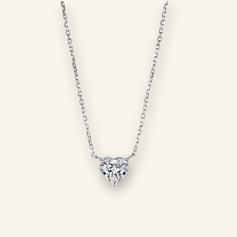 Heart-Shaped Diamond Pendant Necklace - Elegance Redefined