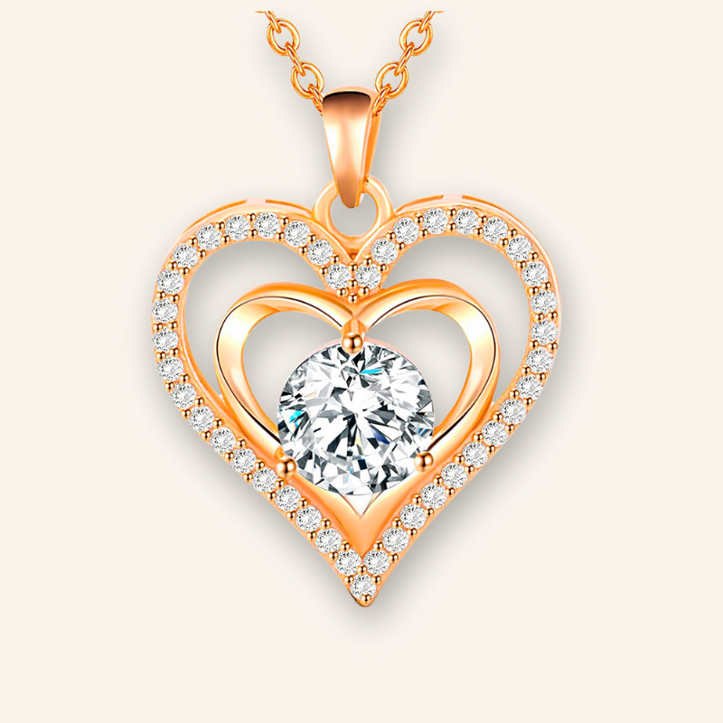 Timeless Heart-Shaped Diamond Accent Necklace – Elegant Gift