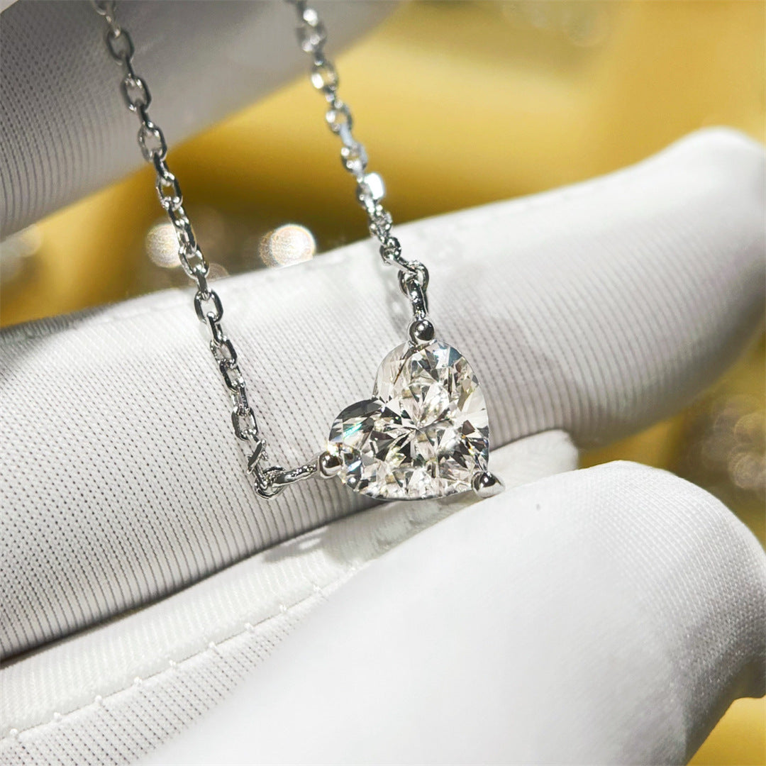 Heart-Shaped Diamond Pendant Necklace - Elegance Redefined