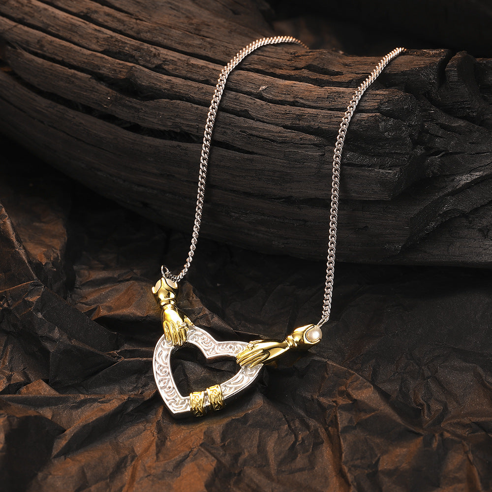 Elegant Two-Tone Heart Pendant Necklace for Every Occasion