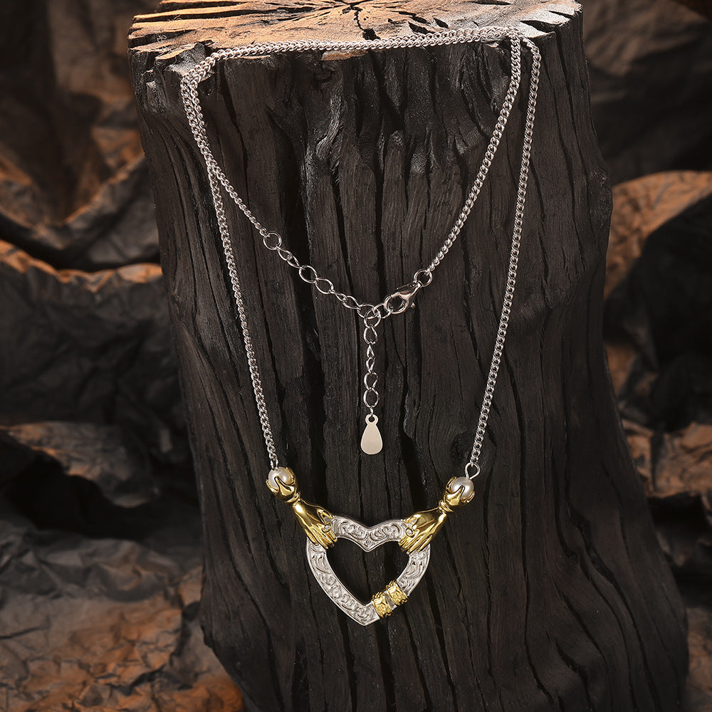 Elegant Two-Tone Heart Pendant Necklace for Every Occasion