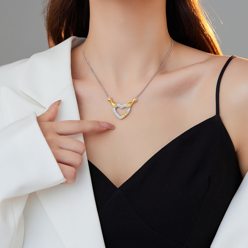 Elegant Two-Tone Heart Pendant Necklace for Every Occasion