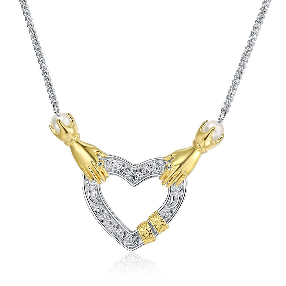 Elegant Two-Tone Heart Pendant Necklace for Every Occasion