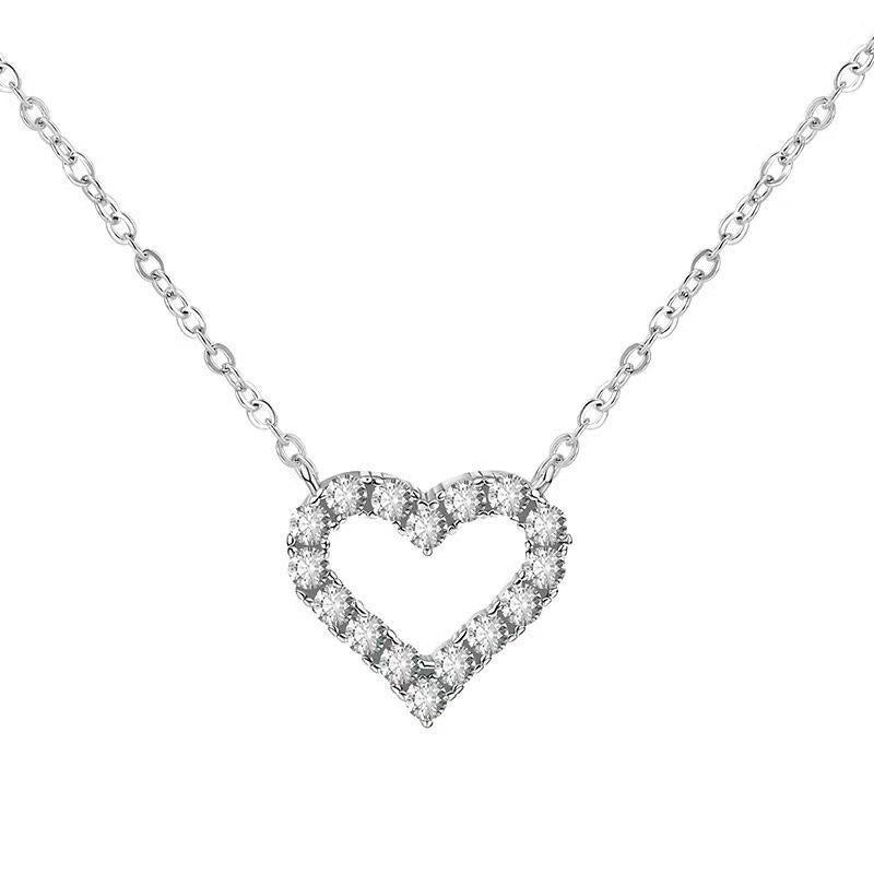 Elegant S925 Sterling Silver Heart Pendant Necklace – Timeless Gift