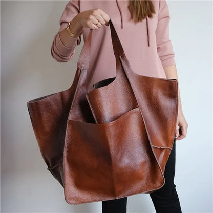 Chic Oversized Leather Tote – Luxurious, Roomy & Versatile